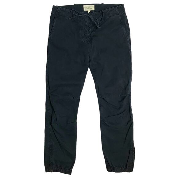 Nili Lotan Charcoal Black Lace up Waist Ankle Zip Jogger Pants Womens Size 0 - Picture 2 of 11